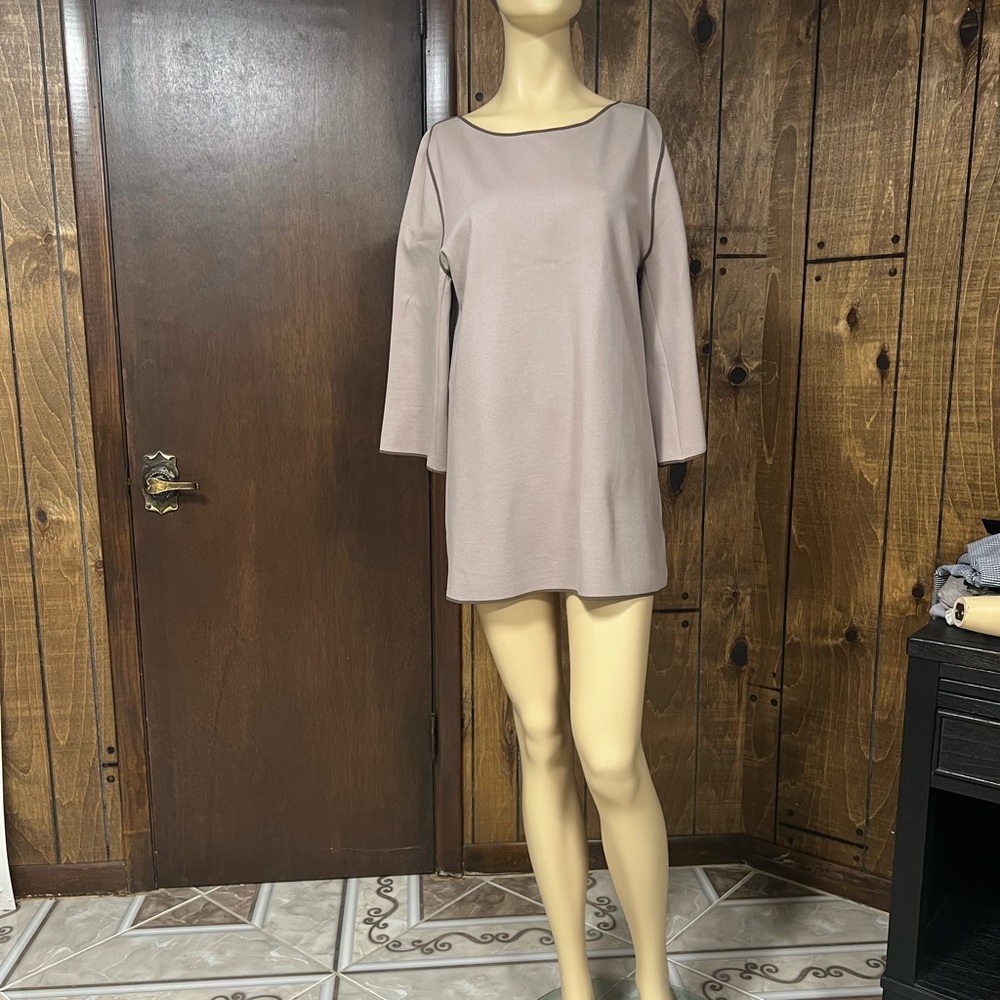 Wear in good health viscose taupe long top w/ 3/4 sleeve,sizeM,new no tags